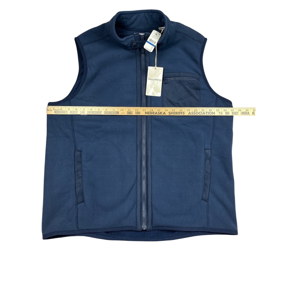 Tommy Bahama NWT Olympic Bay Vest Mens XL Ocean Deep Blue‎ Fleece ST227201 - Picture 8 of 11